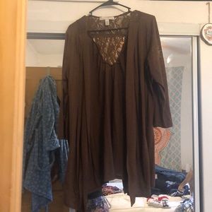 Brown long light jacket